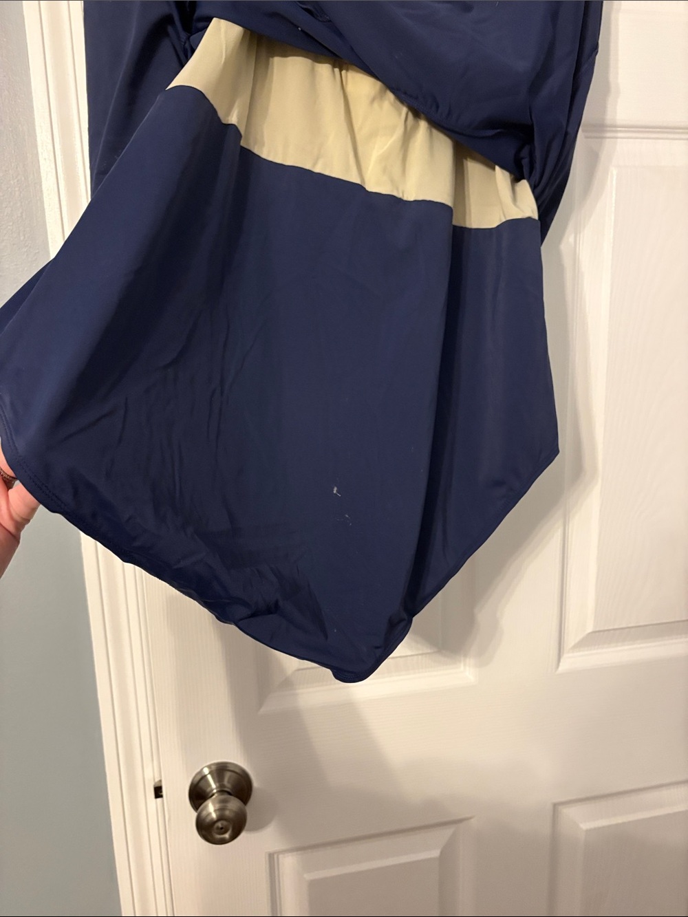 Denim&Co Navy Surplice One-Piece swim dress size 28W - Picture 9 of 11